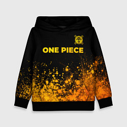 Толстовка-худи детская One Piece - gold gradient: символ сверху, цвет: 3D-черный