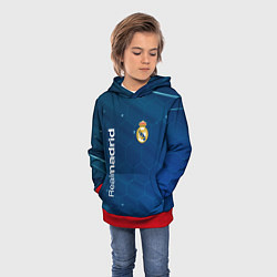 Толстовка-худи детская Real madrid голубая абстракция, цвет: 3D-красный — фото 2