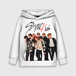 Толстовка-худи детская Stray Kids white background, цвет: 3D-белый