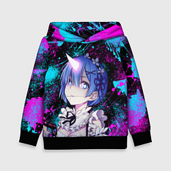 Толстовка-худи детская РеЗеро - Неоновые краски - Рем, цвет: 3D-черный