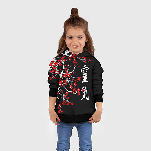 Детская толстовка Сакура в цвету / 3D-Черный – фото 4