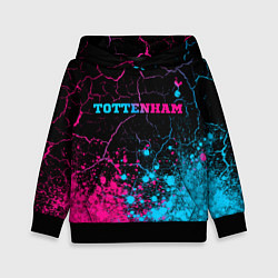 Толстовка-худи детская Tottenham - neon gradient: символ сверху, цвет: 3D-черный