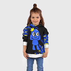 Толстовка-худи детская Радужные друзья Синий, цвет: 3D-белый — фото 2