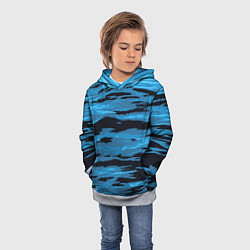 Толстовка-худи детская Волны Камуфляж, цвет: 3D-меланж — фото 2