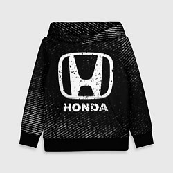 Толстовка-худи детская Honda с потертостями на темном фоне, цвет: 3D-черный