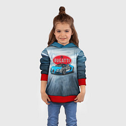 Толстовка-худи детская Бугатти - мощь, престиж, мечта!, цвет: 3D-красный — фото 2