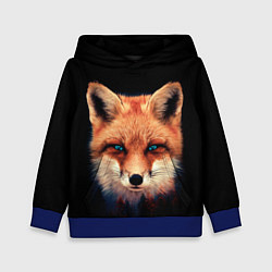 Толстовка-худи детская Хитрый лис, цвет: 3D-синий