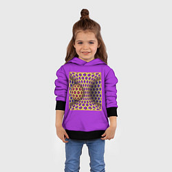 Толстовка-худи детская Вращающийся шар - оптическая иллюзия, цвет: 3D-черный — фото 2