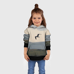 Толстовка-худи детская Чайка, цвет: 3D-черный — фото 2