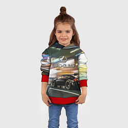 Толстовка-худи детская Lexus - скорость режим, цвет: 3D-красный — фото 2