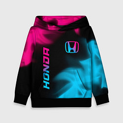 Толстовка-худи детская Honda - neon gradient: надпись, символ, цвет: 3D-черный