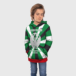 Толстовка-худи детская Железнодорожные войска ВС РФ, цвет: 3D-красный — фото 2