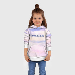 Толстовка-худи детская Evangelion sky clouds, цвет: 3D-белый — фото 2