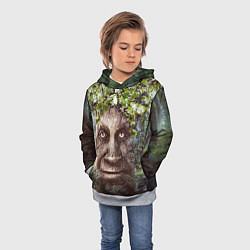 Толстовка-худи детская Мудрое Таинственное Дерево, цвет: 3D-меланж — фото 2