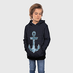 Толстовка-худи детская Anchor - ocean theme, цвет: 3D-черный — фото 2