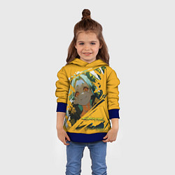 Толстовка-худи детская Ребекка из Киберпанка, цвет: 3D-синий — фото 2