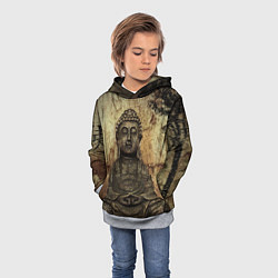 Толстовка-худи детская Статуя Будды, цвет: 3D-меланж — фото 2