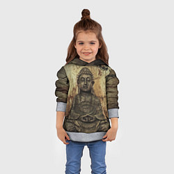 Толстовка-худи детская Статуя Будды, цвет: 3D-меланж — фото 2