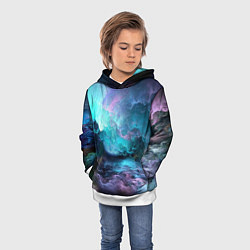Толстовка-худи детская Спящий космос, цвет: 3D-белый — фото 2