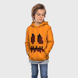 Толстовка-худи детская Тыква - Майнкрафт - Хеллоуин, цвет: 3D-меланж — фото 2