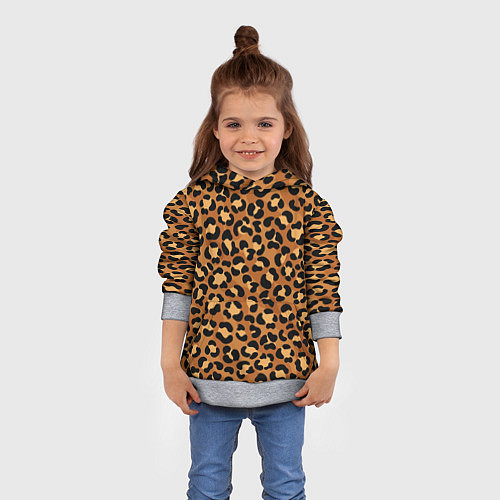 Детская толстовка Леопардовый цвет / 3D-Меланж – фото 4
