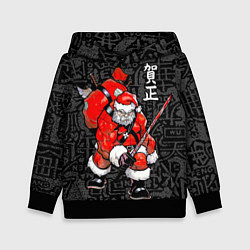 Толстовка-худи детская Santa Claus Samurai, цвет: 3D-черный