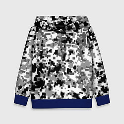 Толстовка-худи детская Городской пиксель камуфляж, цвет: 3D-синий