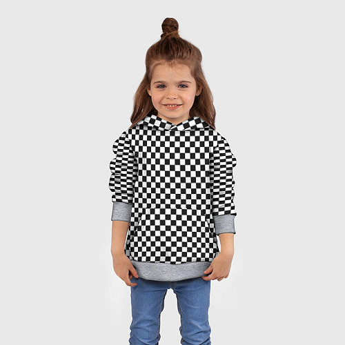 Детская толстовка Шахматное пано / 3D-Меланж – фото 4