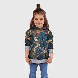 Толстовка-худи детская Древний витраж, цвет: 3D-меланж — фото 2