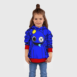 Толстовка-худи детская Радужные друзья персонаж Синий, цвет: 3D-красный — фото 2