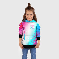 Толстовка-худи детская Manchester City neon gradient style: надпись, симв, цвет: 3D-черный — фото 2
