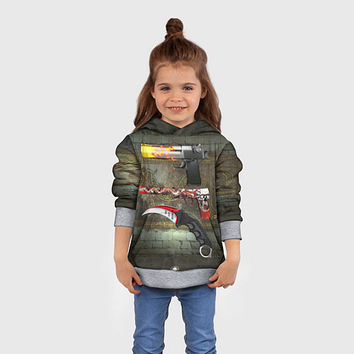 Детская толстовка Скины кс го / 3D-Меланж – фото 4