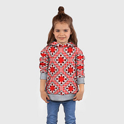 Толстовка-худи детская Белорусская вышивка - орнамент, цвет: 3D-меланж — фото 2