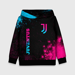 Толстовка-худи детская Juventus - neon gradient: надпись, символ, цвет: 3D-черный