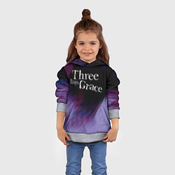 Толстовка-худи детская Three Days Grace lilac, цвет: 3D-меланж — фото 2