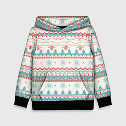Толстовка-худи детская Новогодний свитер, но без оленей, цвет: 3D-черный