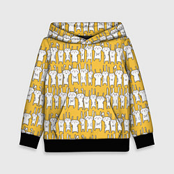 Толстовка-худи детская Милое семейство кроликов, цвет: 3D-черный