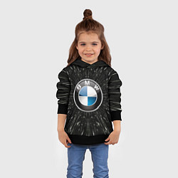 Толстовка-худи детская БМВ эмблема, автомобильная тема, цвет: 3D-черный — фото 2