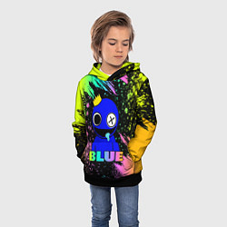 Толстовка-худи детская Rainbow Friends - Blue, цвет: 3D-черный — фото 2