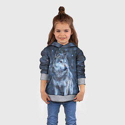 Толстовка-худи детская Лесной волк, цвет: 3D-меланж — фото 2