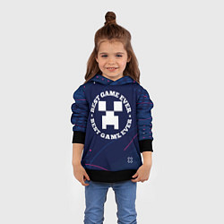 Толстовка-худи детская Символ Minecraft и надпись best game ever, цвет: 3D-черный — фото 2