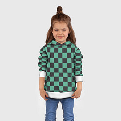 Толстовка-худи детская Танджиро Камадо клинок рассекающий демонов кимоно, цвет: 3D-белый — фото 2