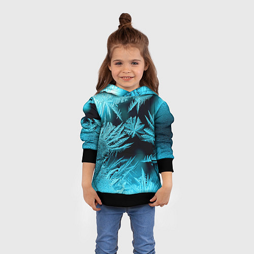 Детская толстовка Голубой лед - иней / 3D-Черный – фото 4