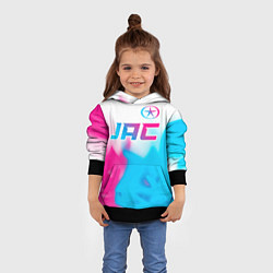Толстовка-худи детская JAC neon gradient style: символ сверху, цвет: 3D-черный — фото 2