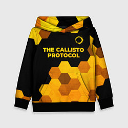 Толстовка-худи детская The Callisto Protocol - gold gradient: символ свер, цвет: 3D-черный