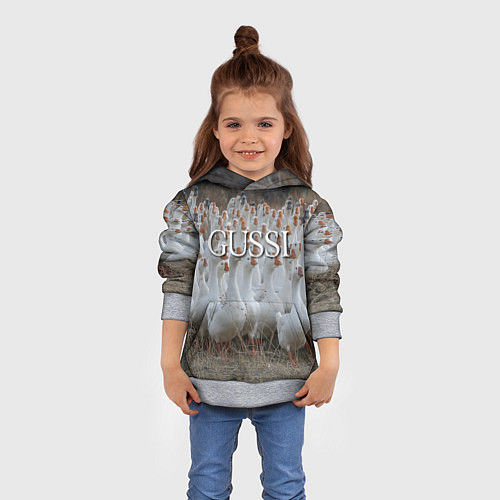 Детская толстовка Стая гусей - Gussi / 3D-Меланж – фото 4