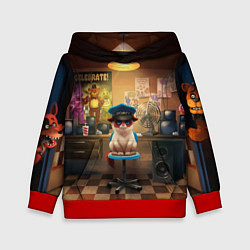 Толстовка-худи детская Сердитый кот, цвет: 3D-красный