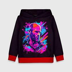 Толстовка-худи детская Jason Statham - pop art, цвет: 3D-красный