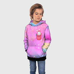 Толстовка-худи детская Зайка в кармашке, цвет: 3D-черный — фото 2