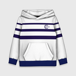 Детская толстовка FIRM белая с синими полосами
